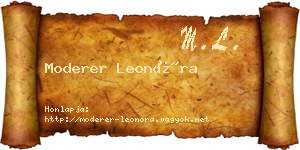 Moderer Leonóra névjegykártya